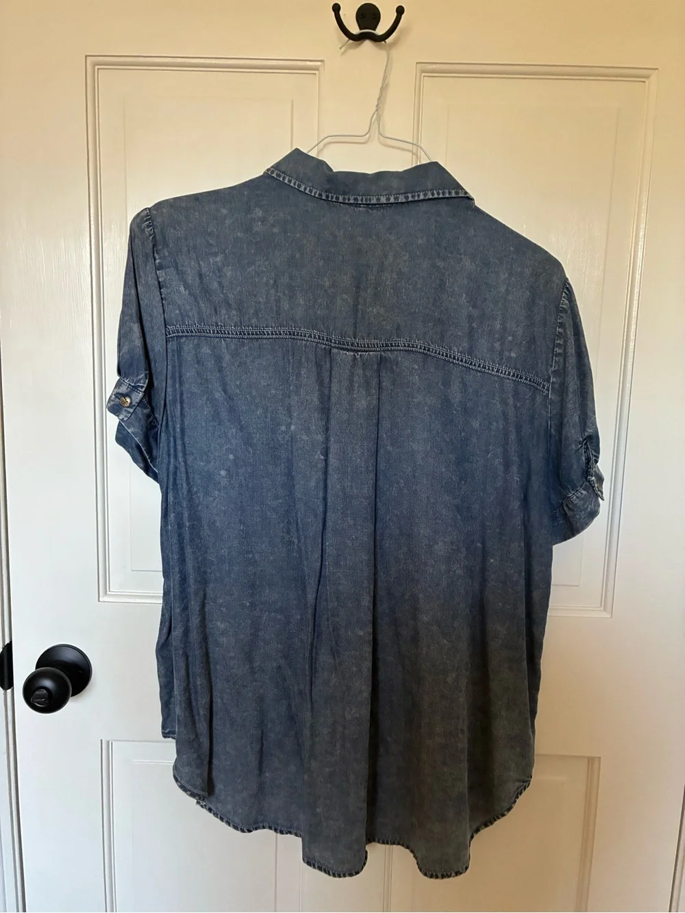 Jane + Delancey Washed Denim Button-Up Shirt - Slate Blue - Picture 7 of 7